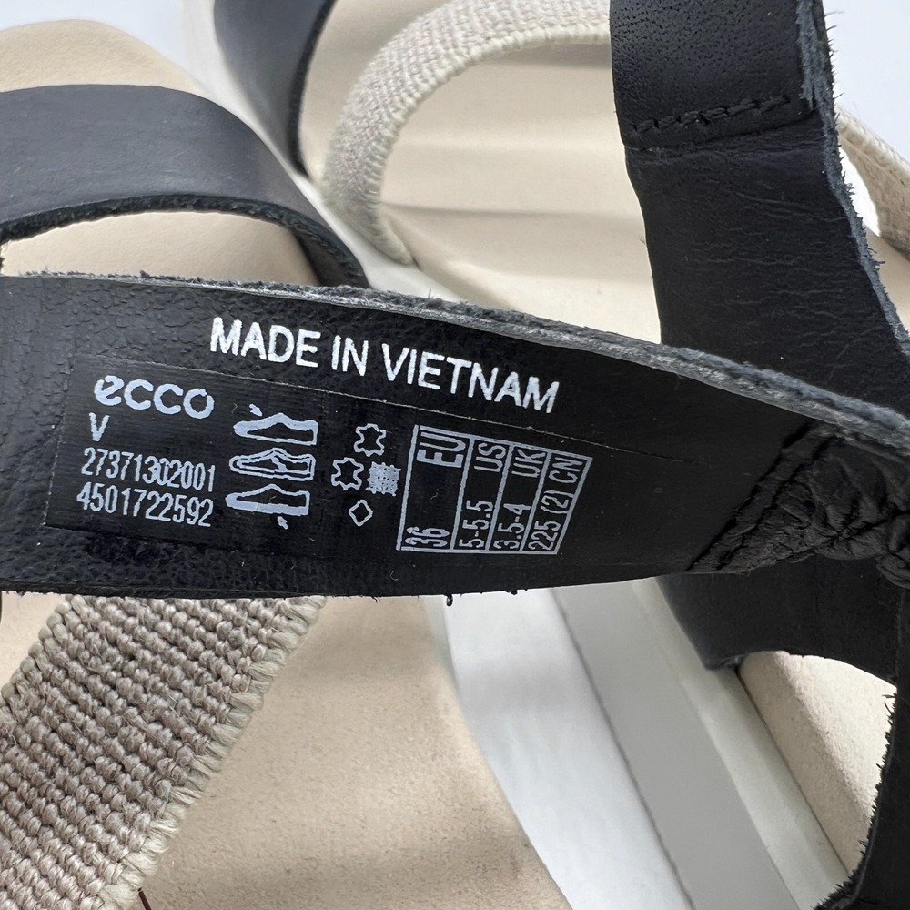 Ecco Women's sz 5-5.5 US 36 EU Flowt Band Sandal Black 2-Strap New $129 - Picture 14 of 14